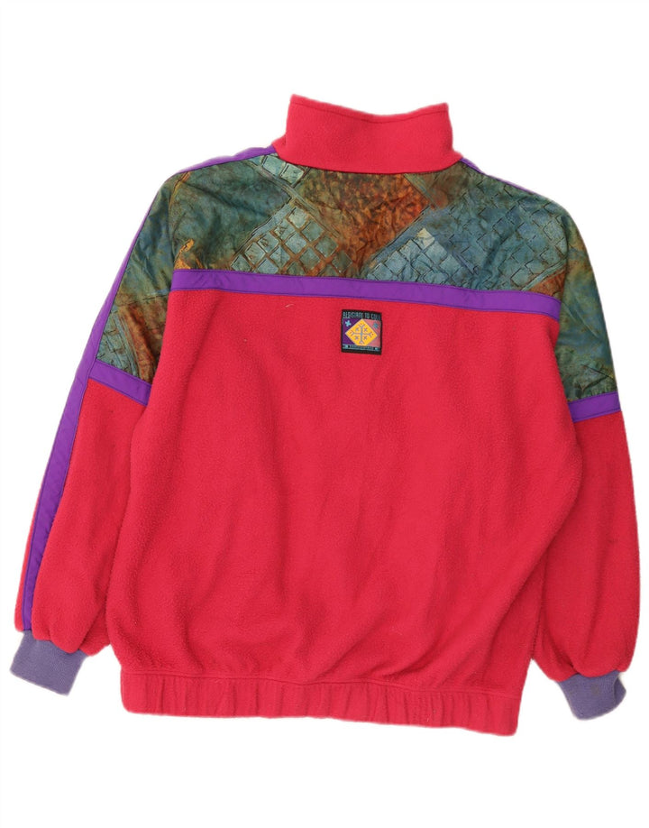 Santo Stefano Mens Fleece Jacket UK 38 Medium Pink Check Polyester