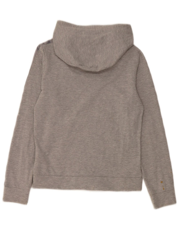 Adidas Womens Hoodie Jumper UK 12 Medium Grey Cotton