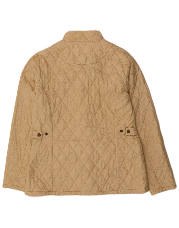 Barbour Womens Quilted Jacket UK 12 Medium Beige Polyamide