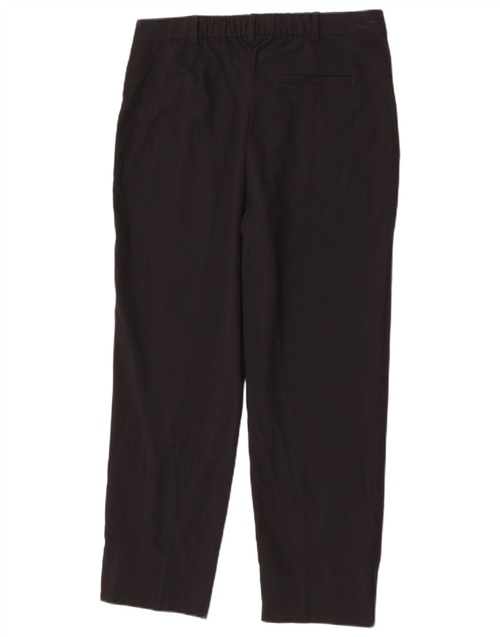 Marks & Spencer Womens Straight Suit Trousers UK 12 Medium W30 L26 Black