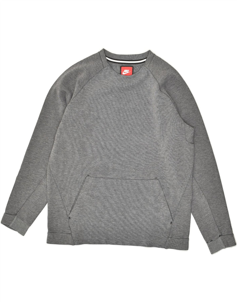 NIKE Mens Sweatshirt Jumper Medium Grey Cotton | Vintage Nike | Thrift | Second-Hand Nike | Used Clothing | Messina Hembry 