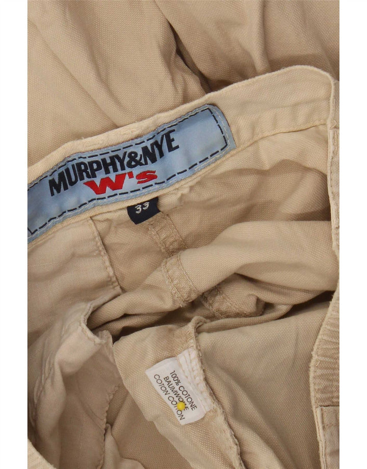 Murphy & Nye Womens Cargo Shorts W33 Large Beige Cotton