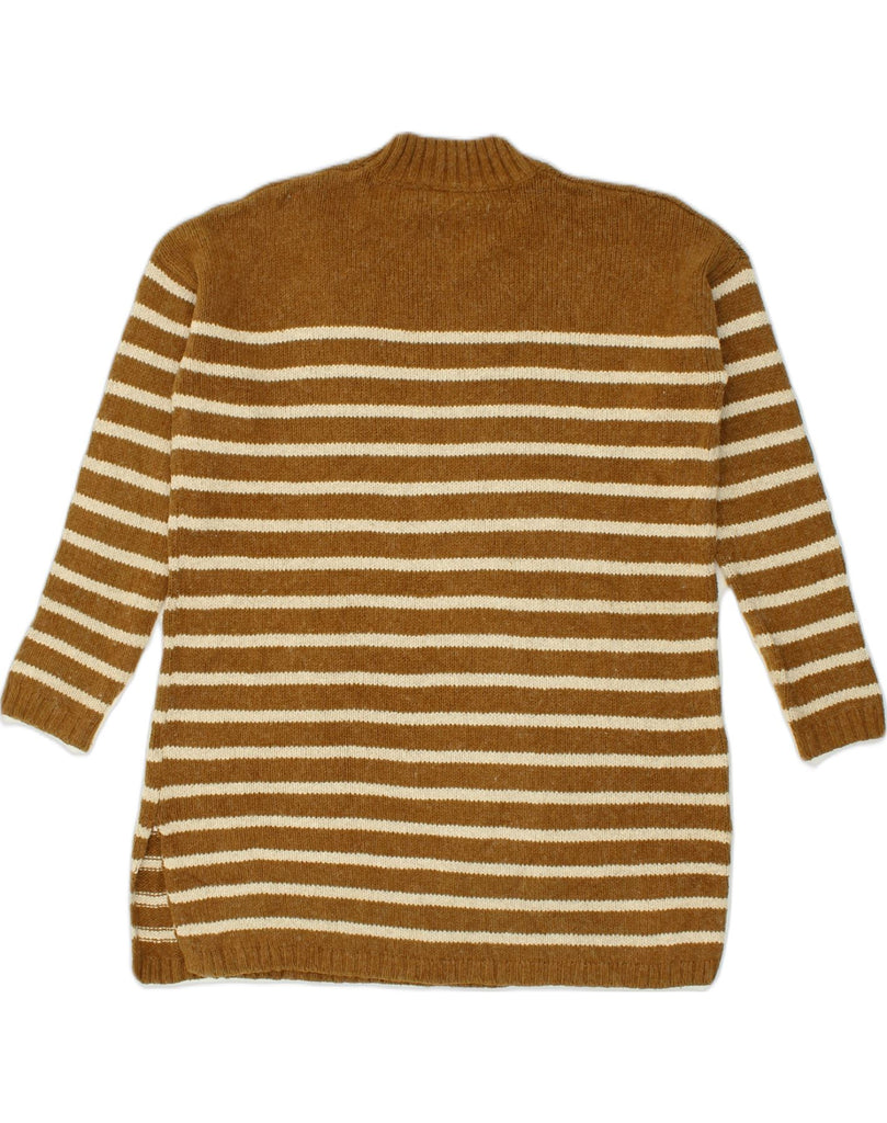 FAT FACE Womens Crew Neck Jumper Sweater UK 14 Large Brown Striped Cotton | Vintage Fat Face | Thrift | Second-Hand Fat Face | Used Clothing | Messina Hembry 