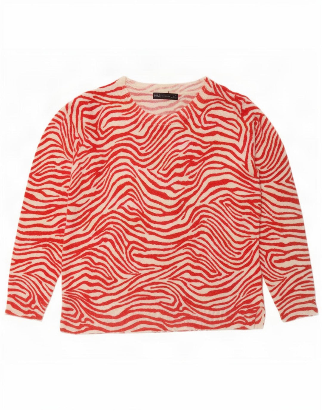 Marks & Spencer Womens Boat Neck Jumper Sweater UK 14 Medium Red