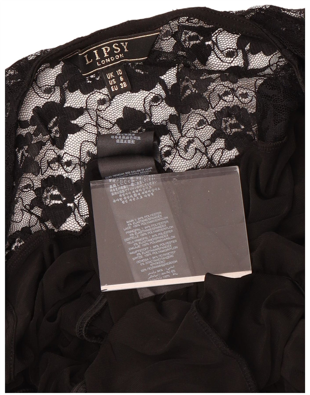 Lipsy Womens Short Sleeve Jumpsuit UK 10 Small Black Polyester