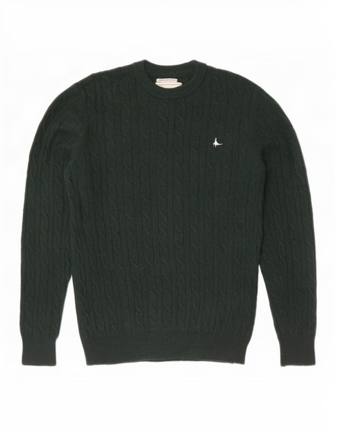 Jack Wills Mens Crew Neck Jumper Sweater Medium Green Merino Wool