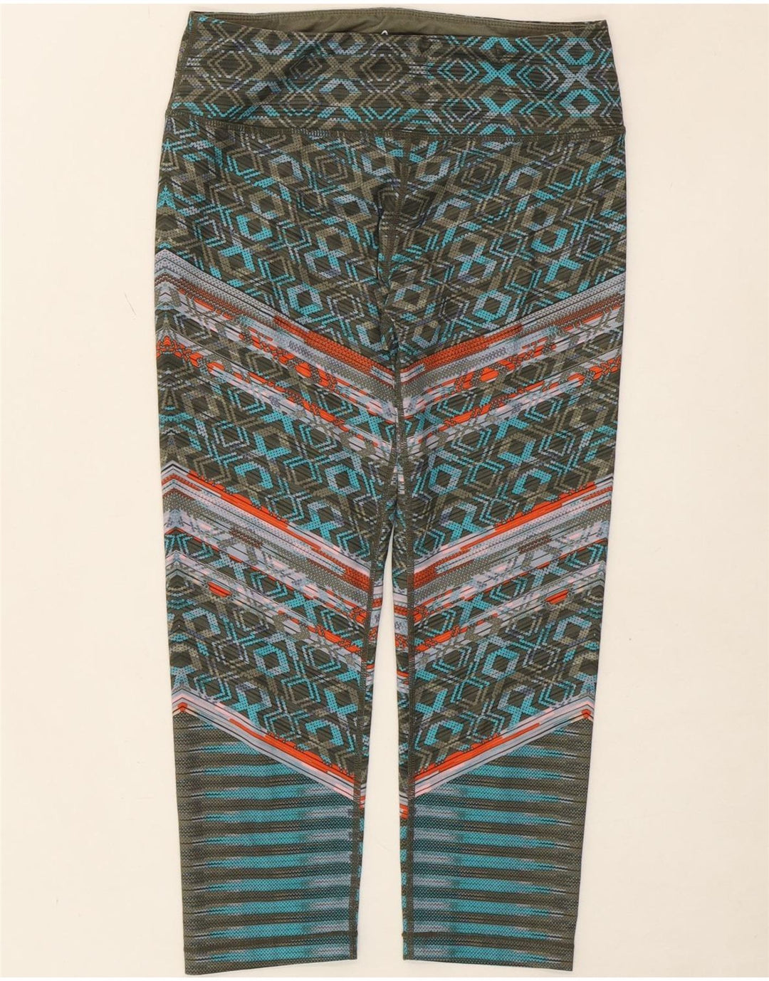 PRANA Womens Capri Leggings UK 8 Small  Green Geometric Vintage Prana and Second-Hand Prana from Messina Hembry 