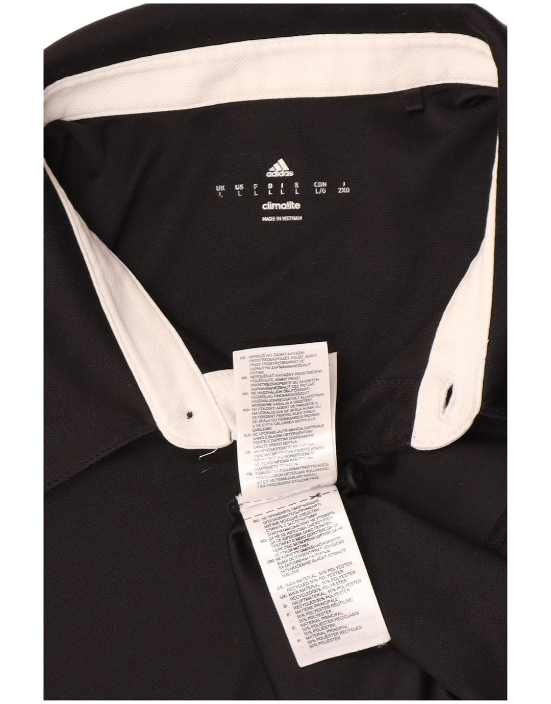 Adidas Mens Climalite Polo Shirt Large Black Polyester