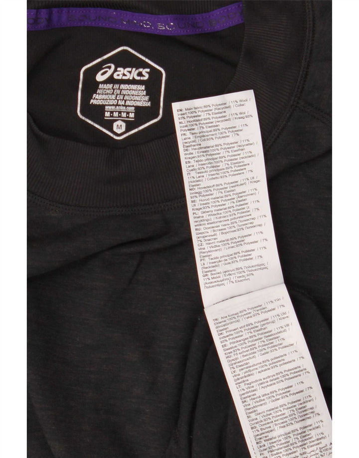 Asics Mens Top Long Sleeve Medium Navy Blue Flecked Polyester