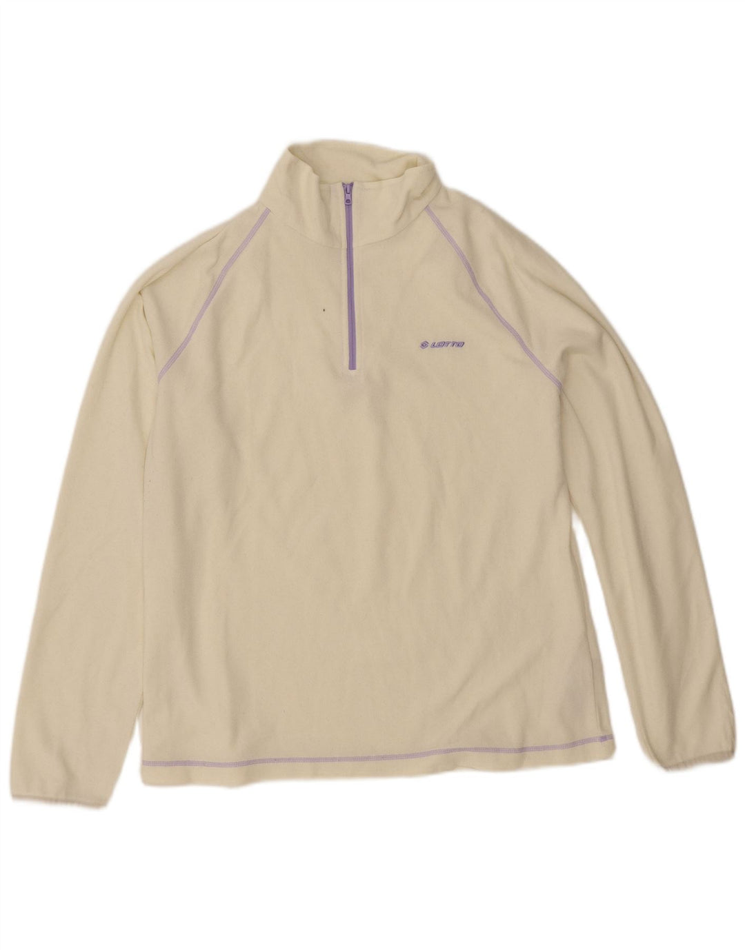 Lotto Womens Zip Neck Fleece Jumper UK 20 2XL Yellow Polyester