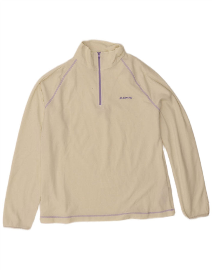 Lotto Womens Zip Neck Fleece Jumper UK 20 2XL Yellow Polyester