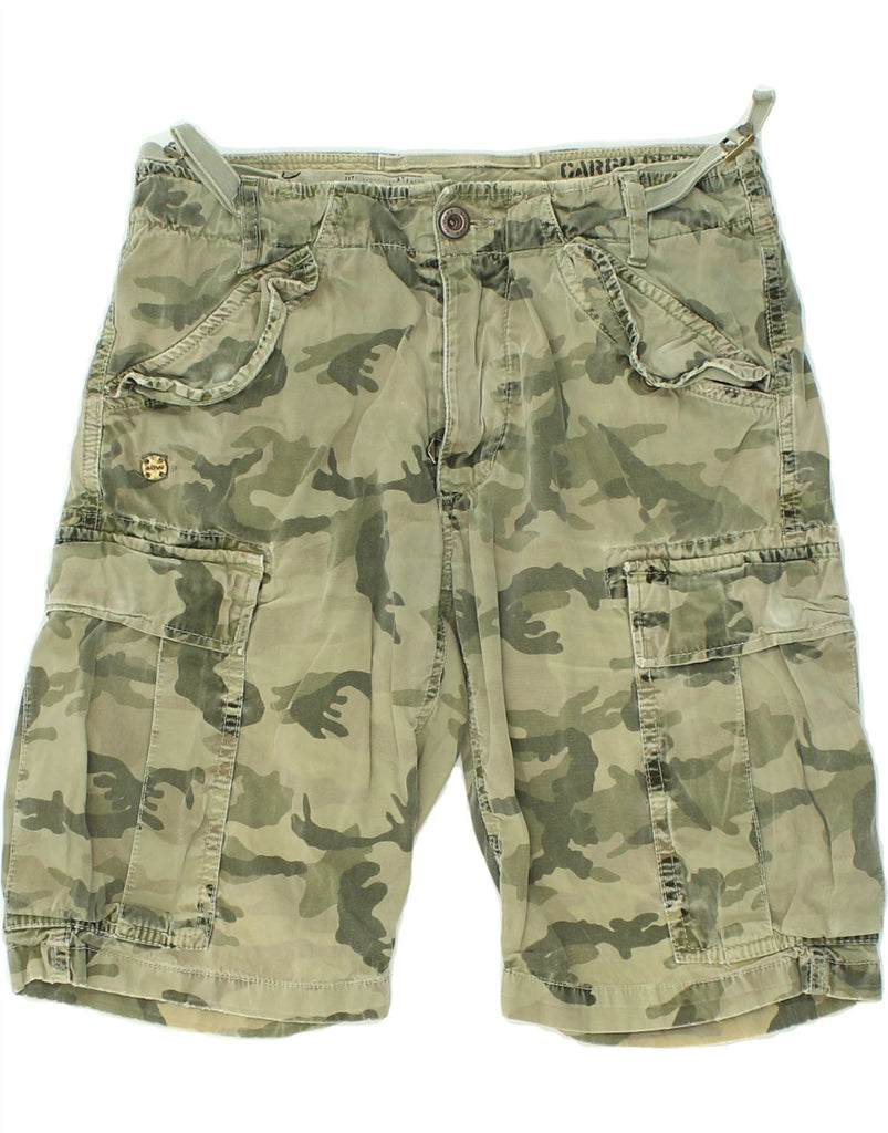 40WEFT Mens Cargo Shorts W30 Medium  Green Camouflage Cotton | Vintage 40Weft | Thrift | Second-Hand 40Weft | Used Clothing | Messina Hembry 