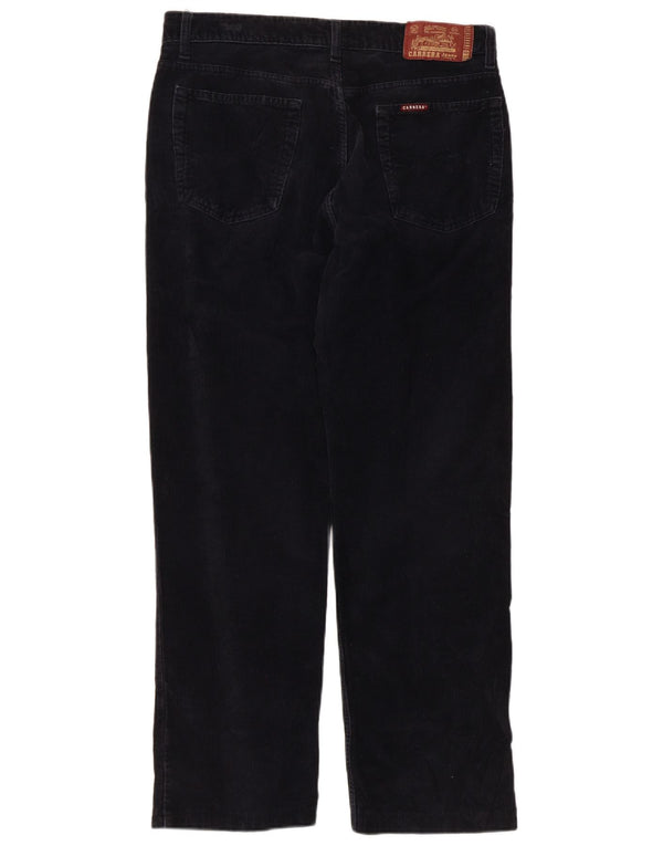 Carrera Mens Straight Corduroy Trousers W34 L28 Navy Blue Cotton
