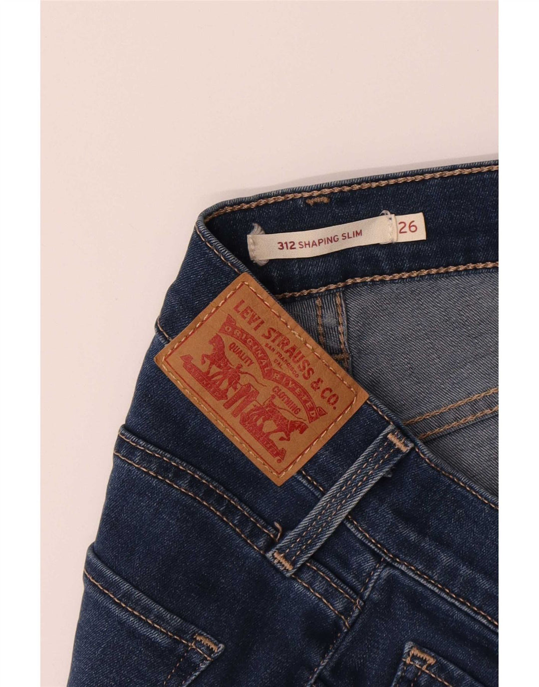 Levi's Womens 312 Shaping Slim Jeans W26 L32 Blue Cotton