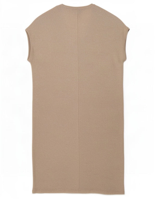 Zara Womens Sleeveless Oversized Jumper Dress UK 12 Medium Beige Polyester