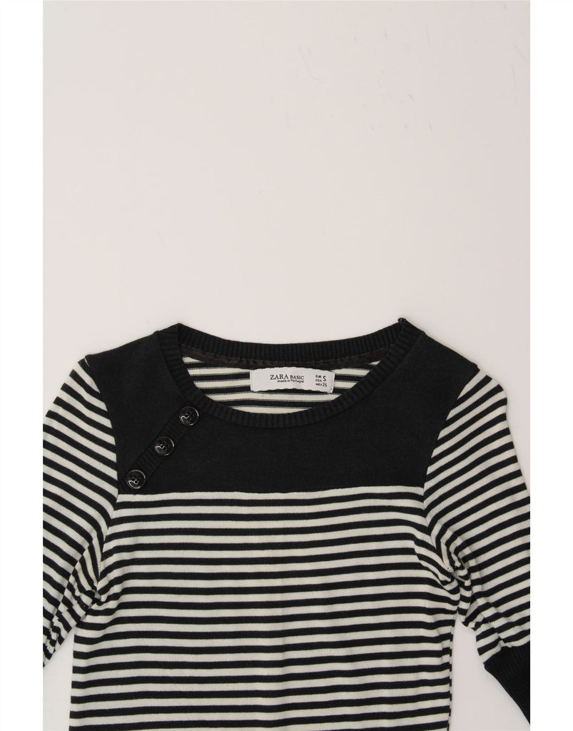 ZARA Womens Jumper Dress UK 8 Small Navy Blue Striped Nautical Vintage Zara and Second-Hand Zara from Messina Hembry 