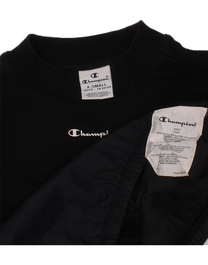 CHAMPION Boys Sweatshirt Jumper 5-6 Years XS Black Cotton Vintage Champion and Second-Hand Champion from Messina Hembry 