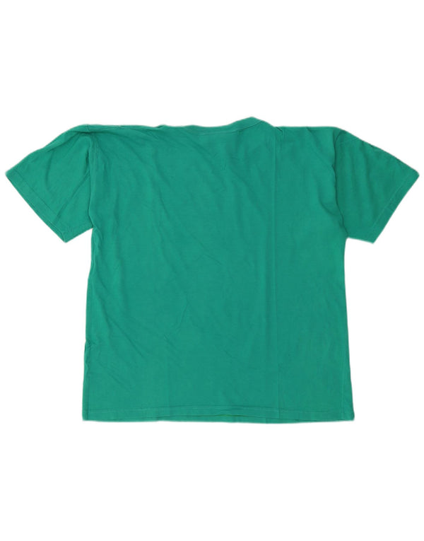 MONTANA Mens Graphic T-Shirt Top XL Turquoise Cotton