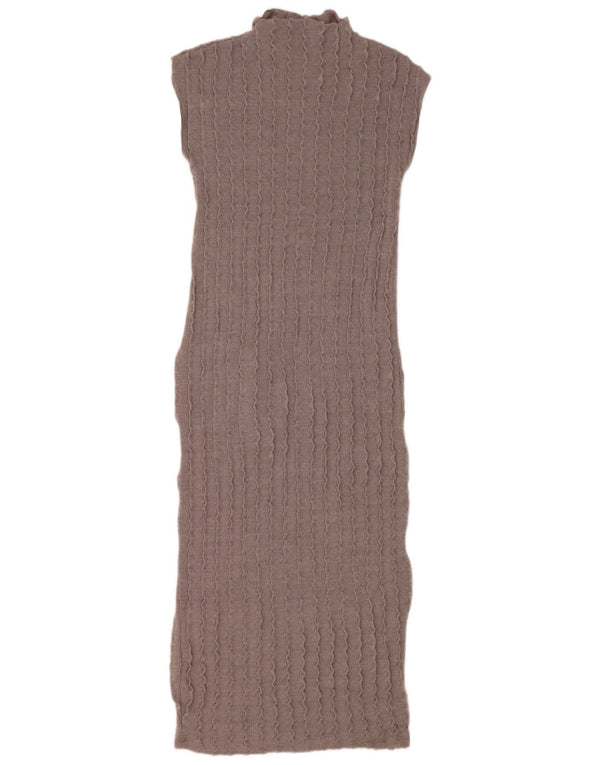 Zara Womens Maxi Sleeveless Jumper Dress UK 12 Medium Grey