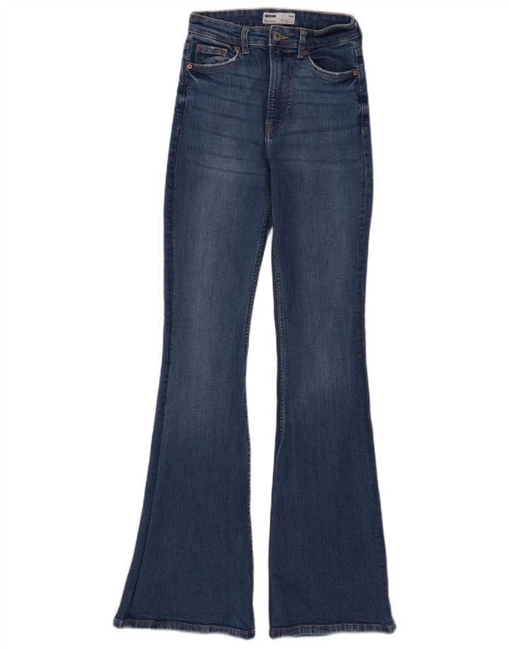 Bershka Womens Flared Jeans EU 34 XS W24 L32 Blue
