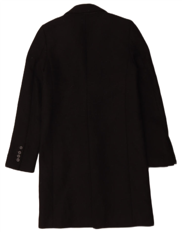Zara Womens Overcoat UK 6 XS Black Polyester