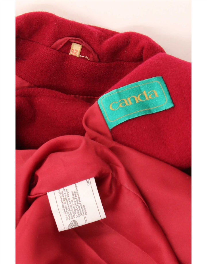 Canda Womens Double Breasted Coat UK 12 Medium Red New Wool