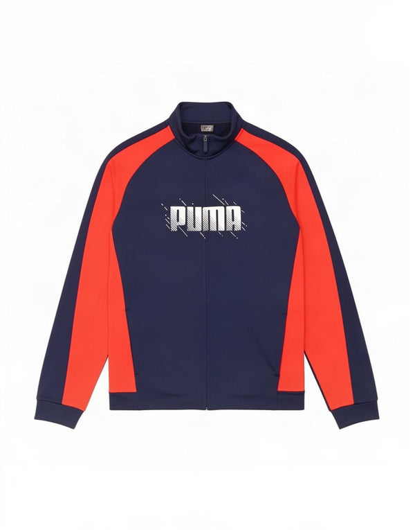 Puma Boys Graphic Tracksuit Top Jacket 15-16 Years Navy Blue Colourblock
