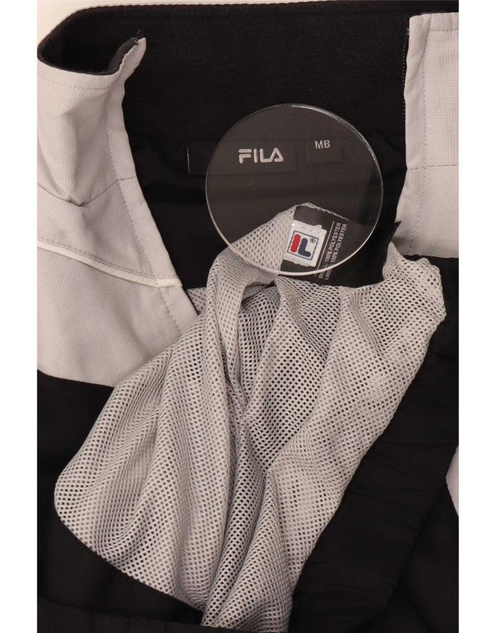 Fila Boys Graphic Tracksuit Top Jacket 11-12 Years Medium Black Colourblock