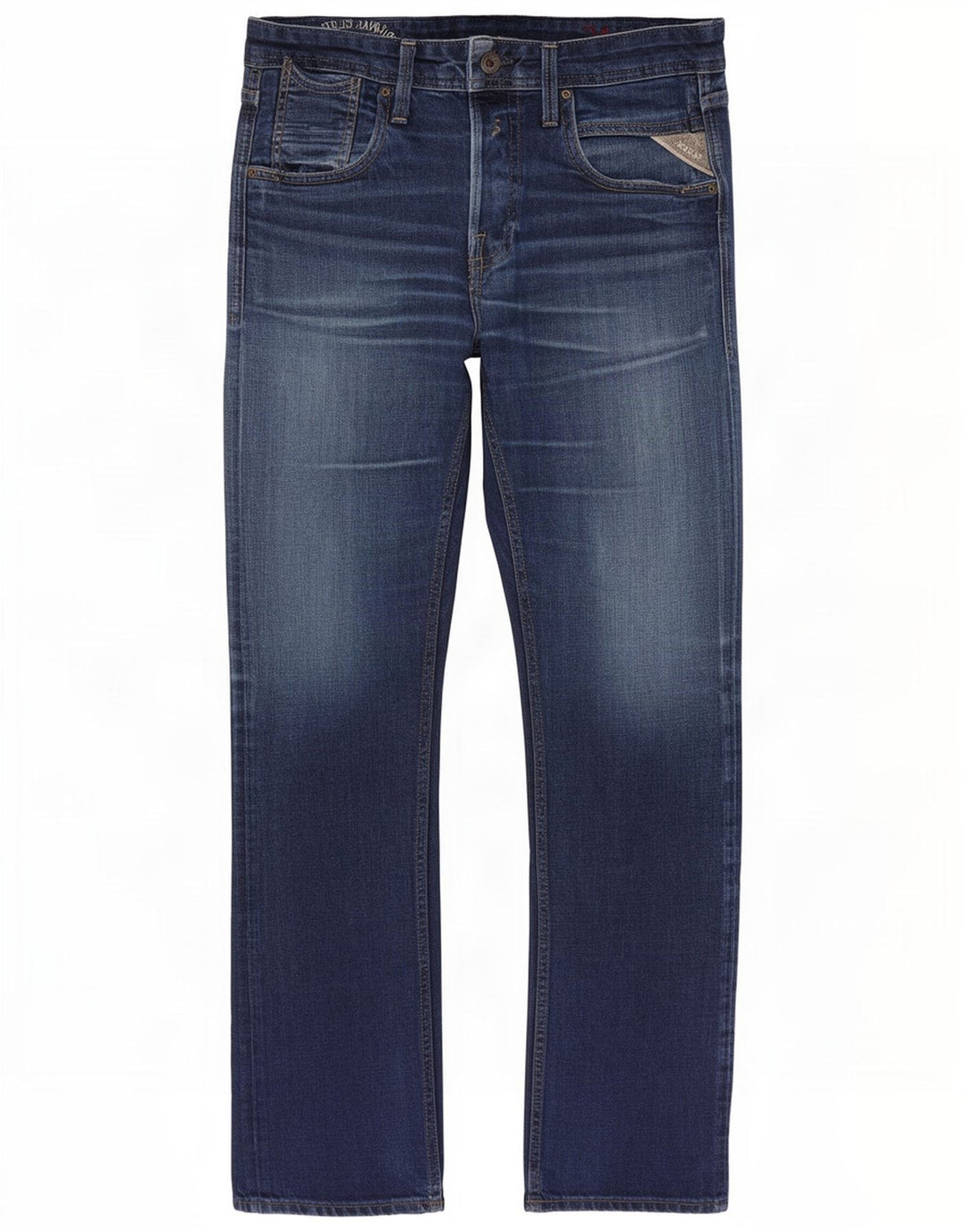 Replay Mens Straight Jeans W31 L34 Navy Blue Cotton
