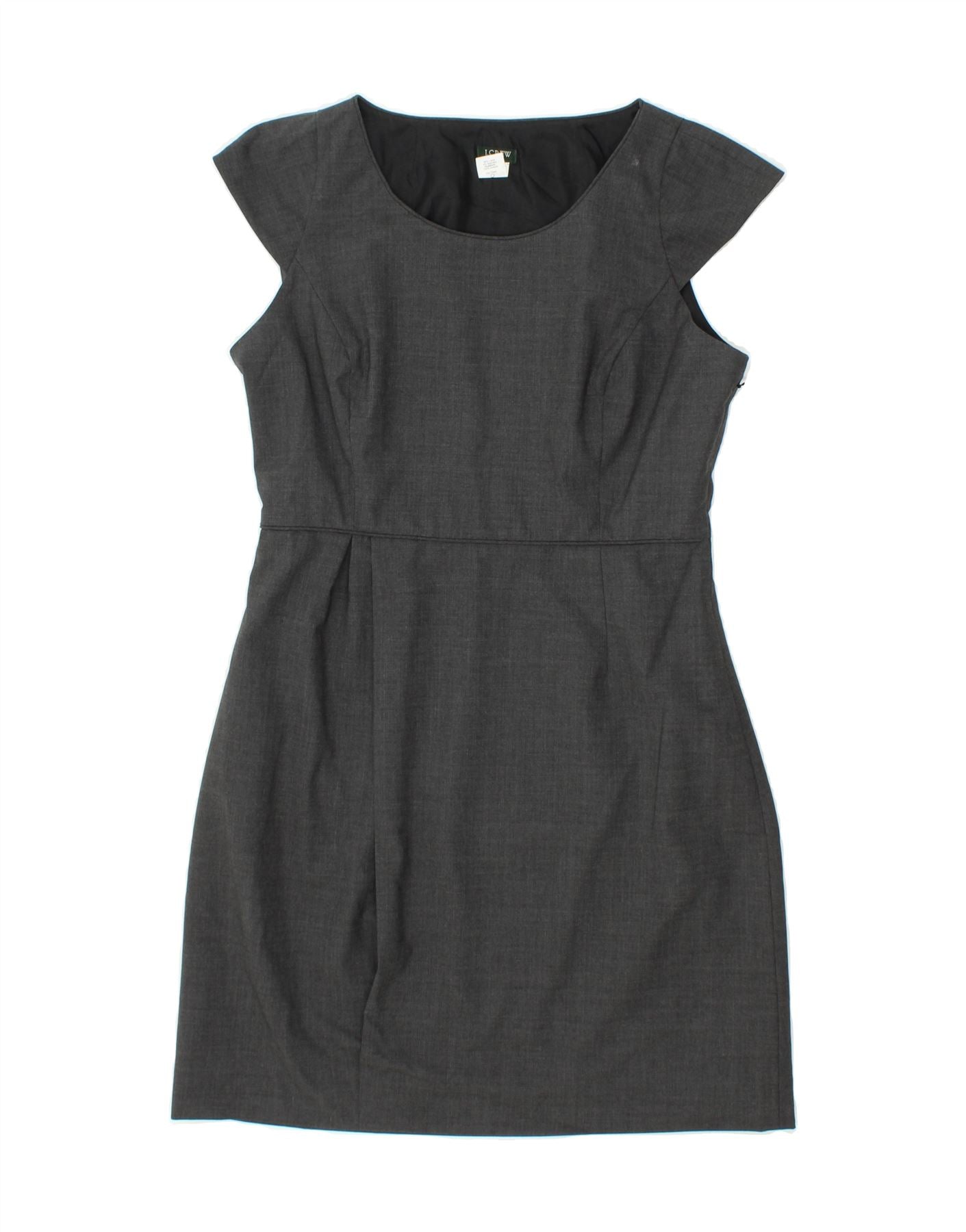 CREW Womens Sheath Dress US 10 Large Grey Wool Vintage