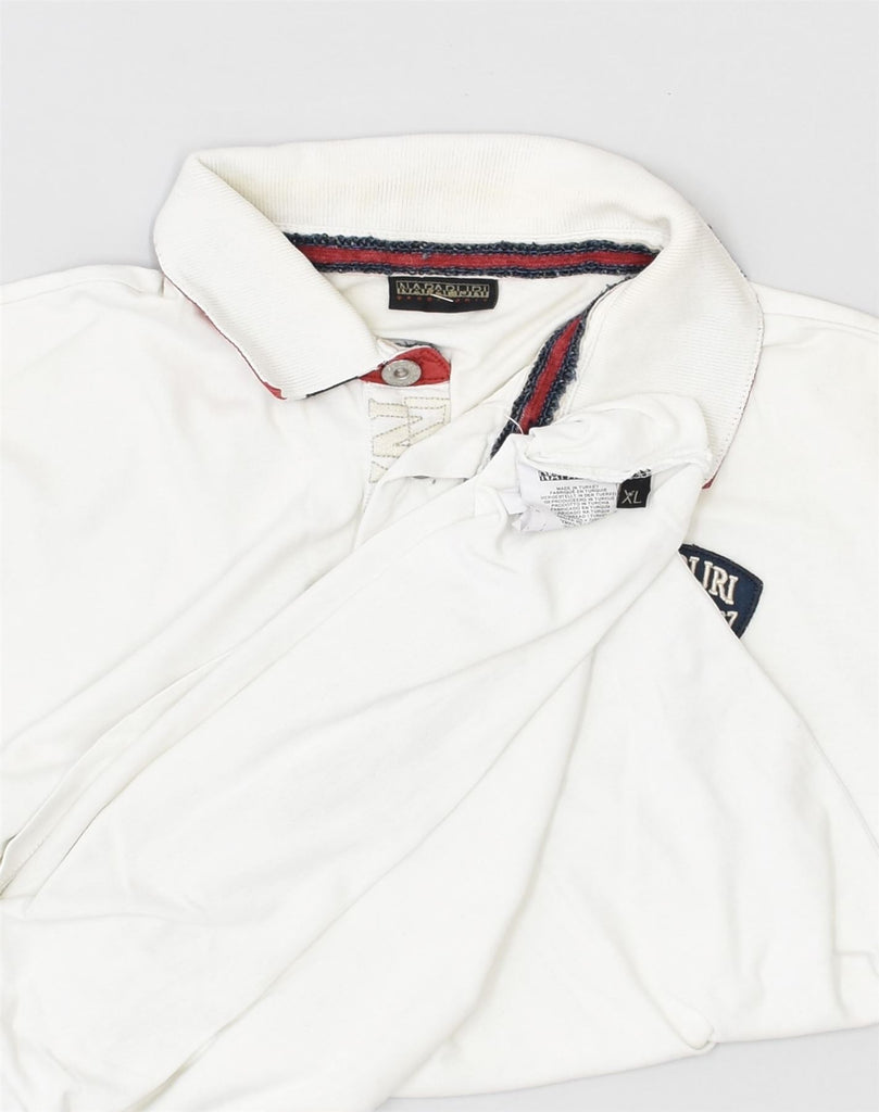 NAPAPIJRI Boys Polo Shirt 15-16 Years XL White Cotton | Vintage Napapijri | Thrift | Second-Hand Napapijri | Used Clothing | Messina Hembry 