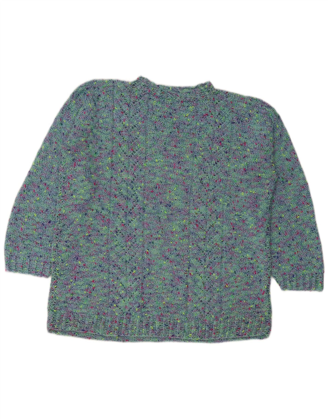 VINTAGE Womens Turtle Neck Jumper Sweater UK 18 XL Blue Flecked