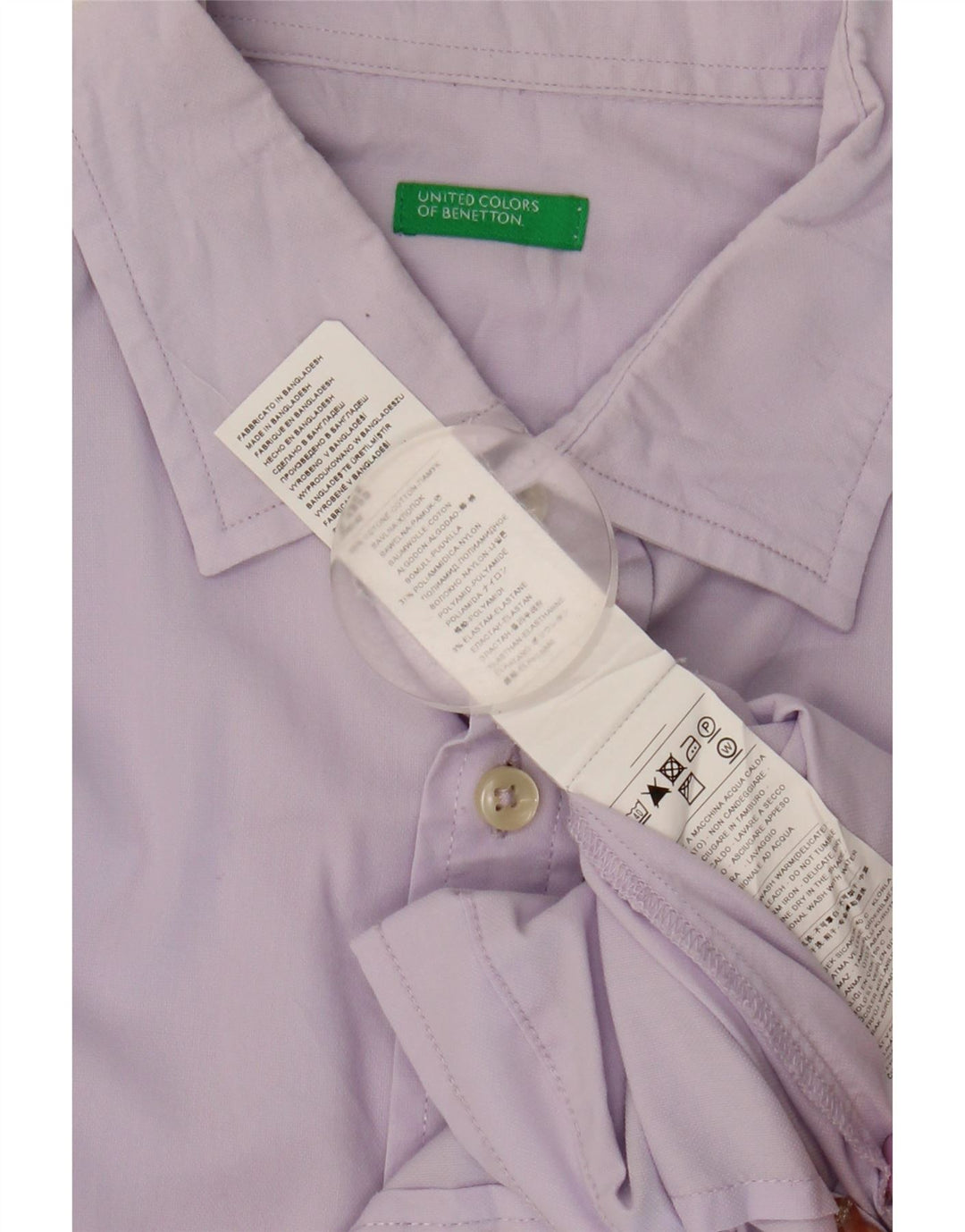 Benetton Mens Shirt Medium Purple Cotton