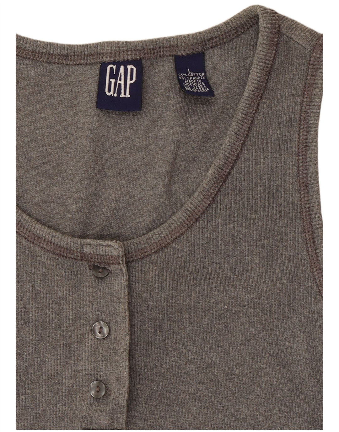 Gap Womens Crop Vest Top UK 14 Large Grey Cotton