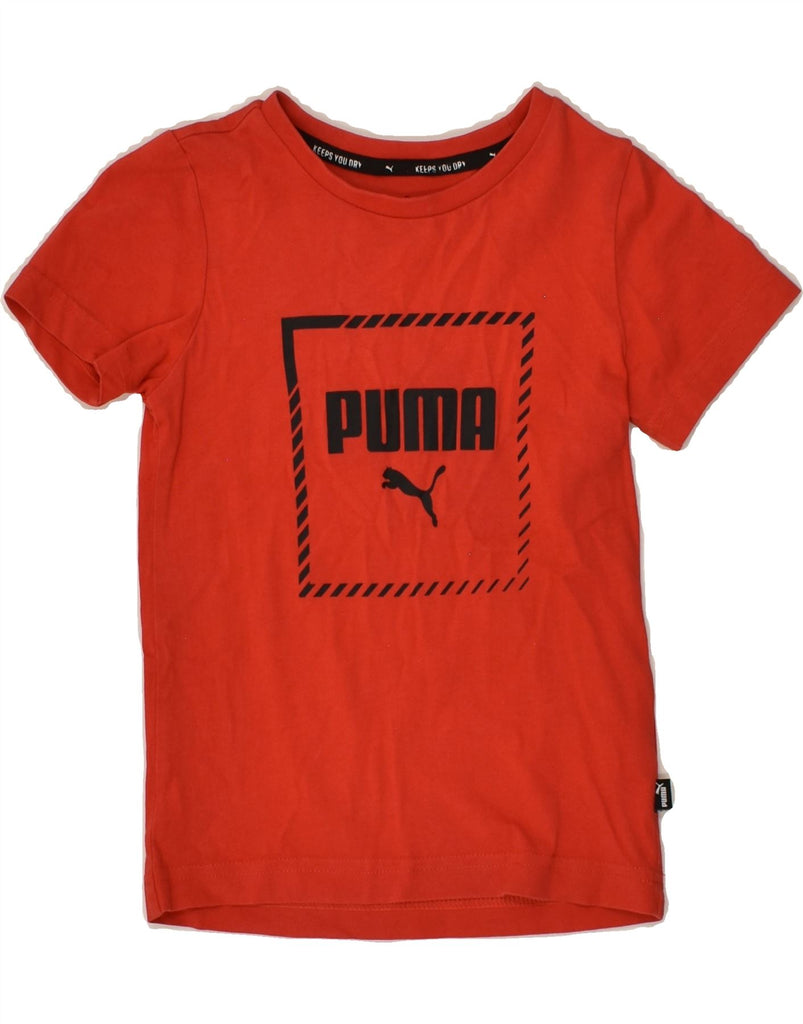 PUMA Boys Graphic T-Shirt Top 5-6 Years Red Cotton | Vintage Puma | Thrift | Second-Hand Puma | Used Clothing | Messina Hembry 