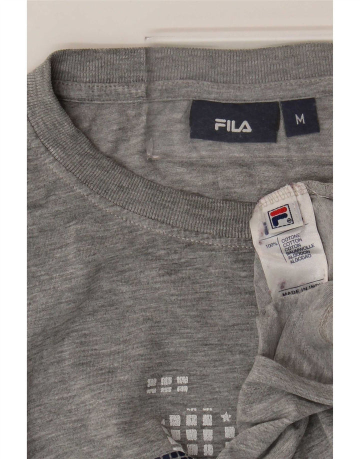 Fila Mens Graphic T-Shirt Top Medium Grey Cotton