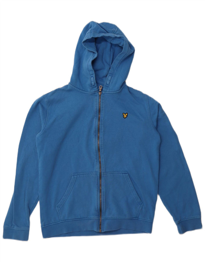 Lyle & Scott Boys Zip Hoodie Sweater 14-15 Years Blue Cotton