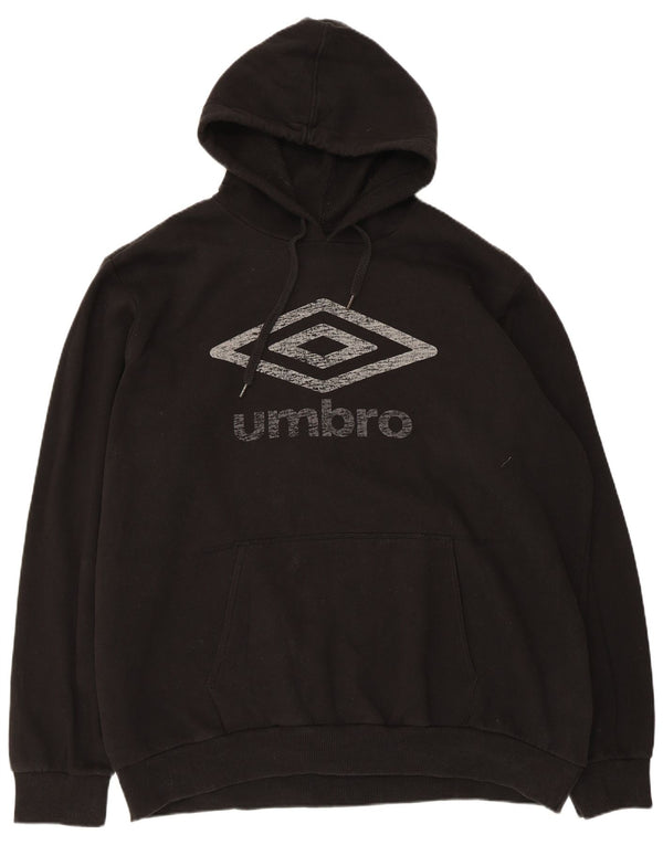 Umbro Mens Graphic Hoodie Jumper 3XL Black Cotton