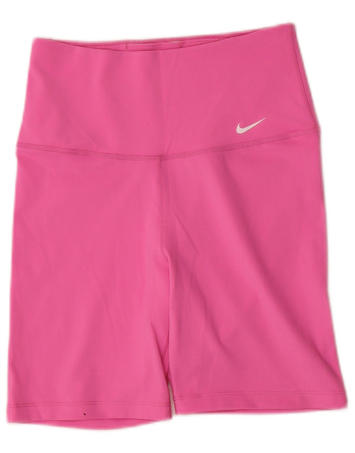Nike Womens Dri Fit Sport Shorts UK 8 Small Pink Polyester
