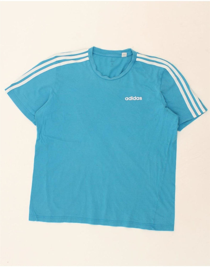 ADIDAS Mens T-Shirt Top Large Blue Cotton Vintage Adidas and Second-Hand Adidas from Messina Hembry 