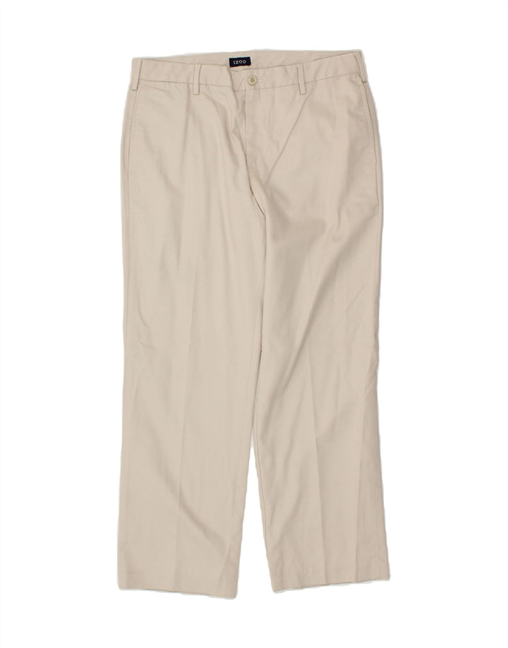 IZOD Mens Straight Chino Trousers W33 L29  Beige Cotton Vintage Izod and Second-Hand Izod from Messina Hembry 