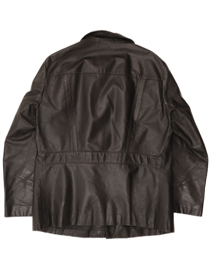Zeiler Mens Leather Jacket UK 40 Large Black