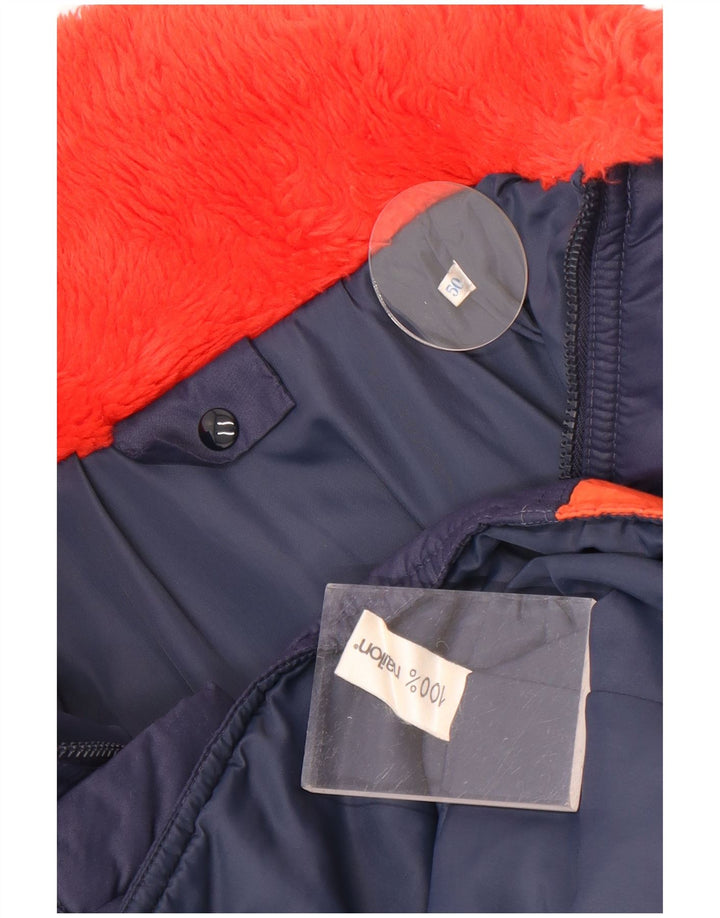 Vintage Womens Windbreaker Jacket IT 50 XL Navy Blue Colourblock Nylon
