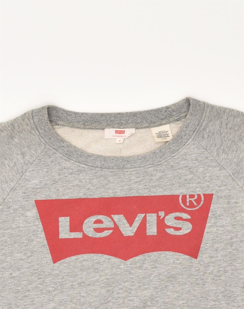 LEVI'S Mens Graphic Sweatshirt Jumper Small Grey Cotton | Vintage Levi's | Thrift | Second-Hand Levi's | Used Clothing | Messina Hembry 