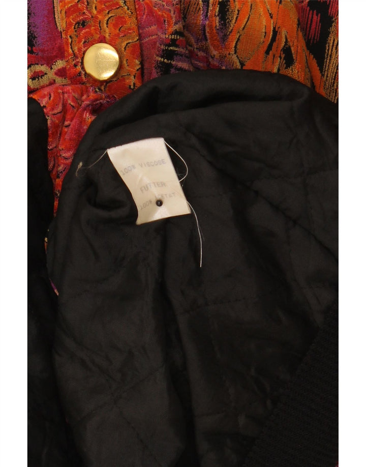 Vintage Womens Abstract Pattern Bomber Jacket UK 18 XL Multicoloured