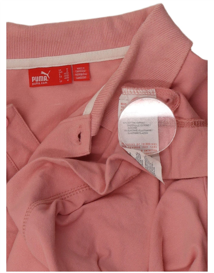 Puma Mens Polo Shirt Medium Pink Cotton