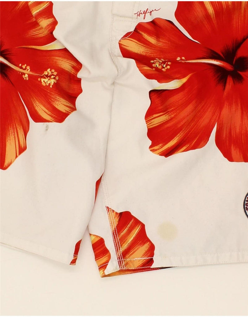 TOMMY HILFIGER Boys Swimming Shorts 15-16 Years XL White Floral Polyester | Vintage Tommy Hilfiger | Thrift | Second-Hand Tommy Hilfiger | Used Clothing | Messina Hembry 