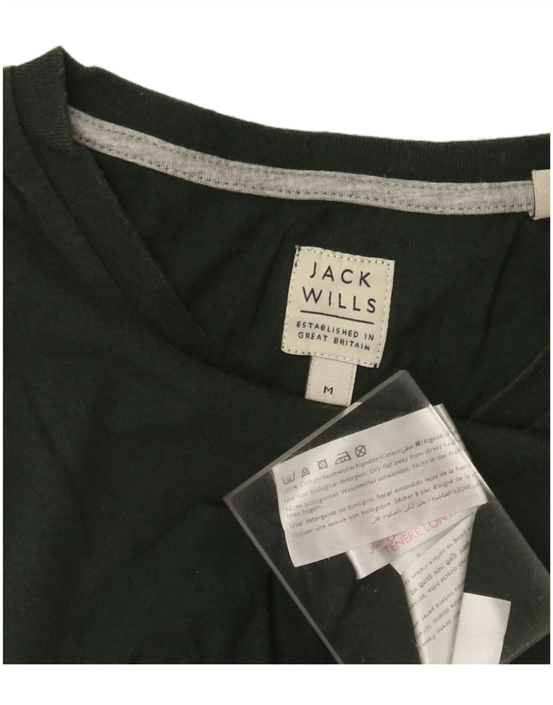 JACK WILLS Mens Graphic T-Shirt Top Medium Green Colourblock Cotton