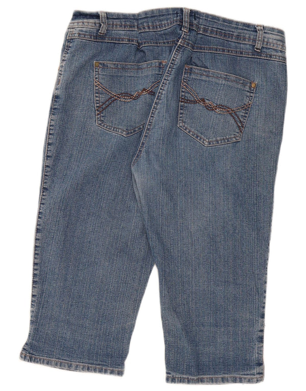 M&Co Womens Bermuda Denim Shorts UK 16 Large W34  Blue Cotton