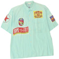 Vintage Mens Graphic Short Sleeve Shirt XL Turquoise